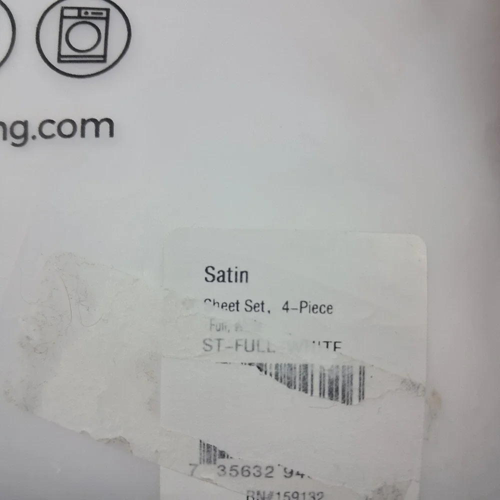 Satin Sheets Full Size 4-Piece, White Hotel Luxury Silky Bed Sheets - Extra Soft